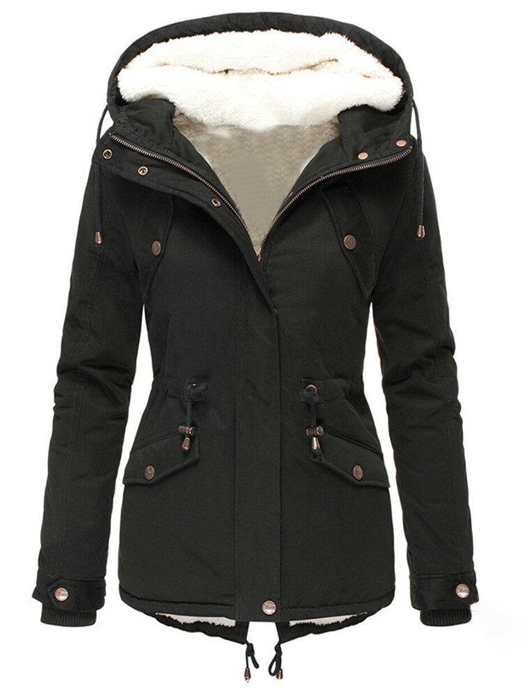 Winterjas Dames Parka – Zwart - beeld 4