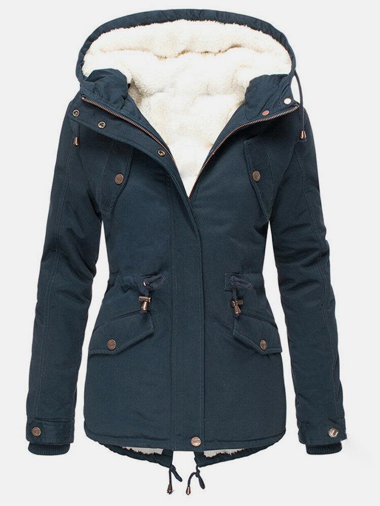 Winterjas Dames Parka – Marineblauw - beeld 1