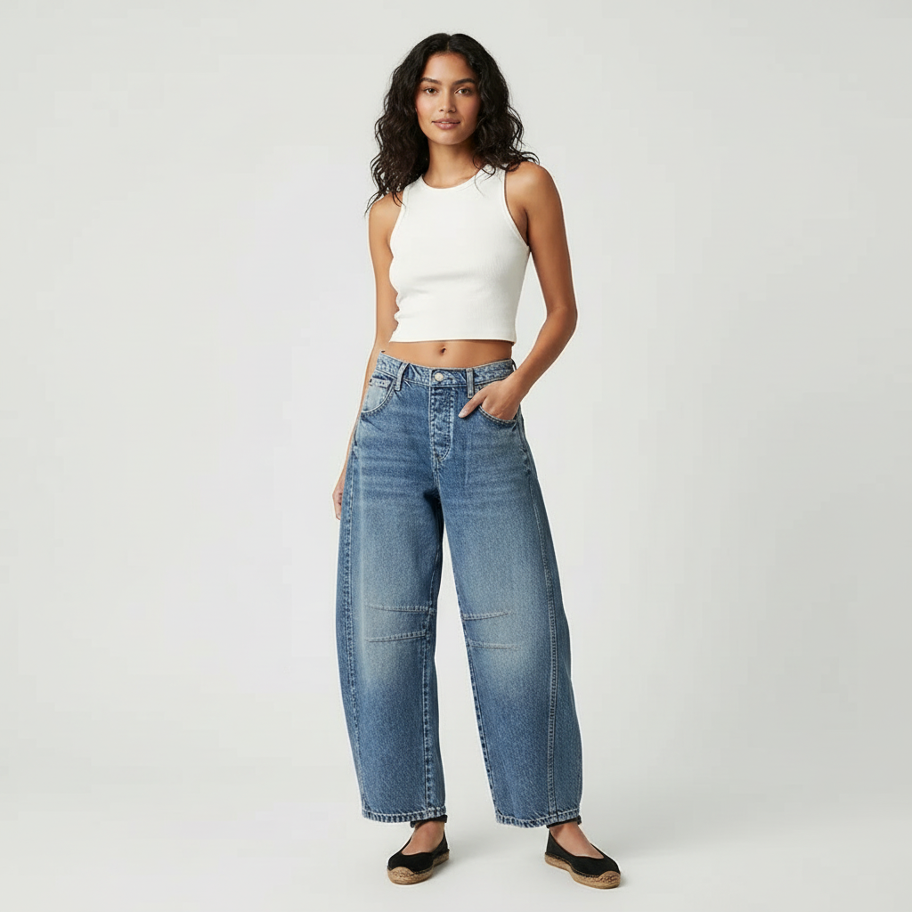 Dames Baggy Jeans – Hoge Taille – Relaxte Casual Pasvorm