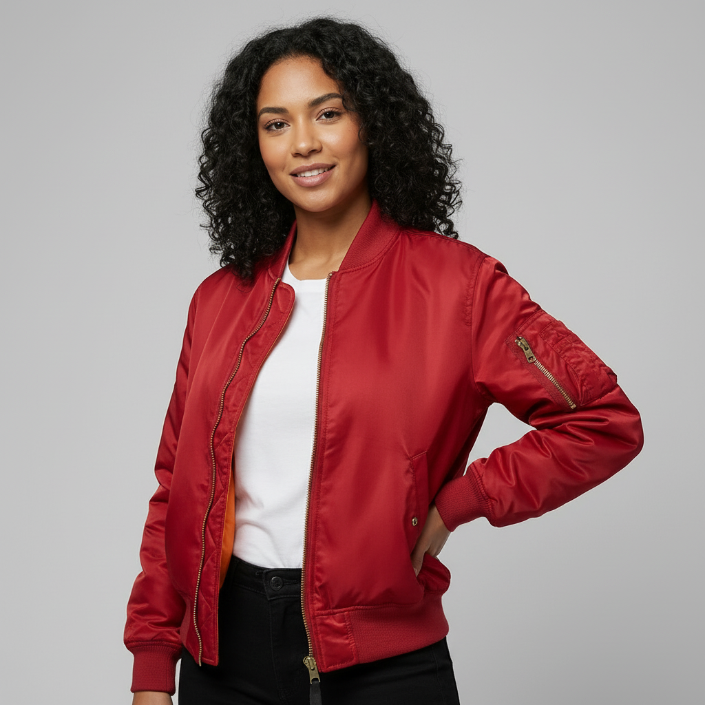 Dames Bomberjack – Utility Details – Klassiek Casual Ontwerp