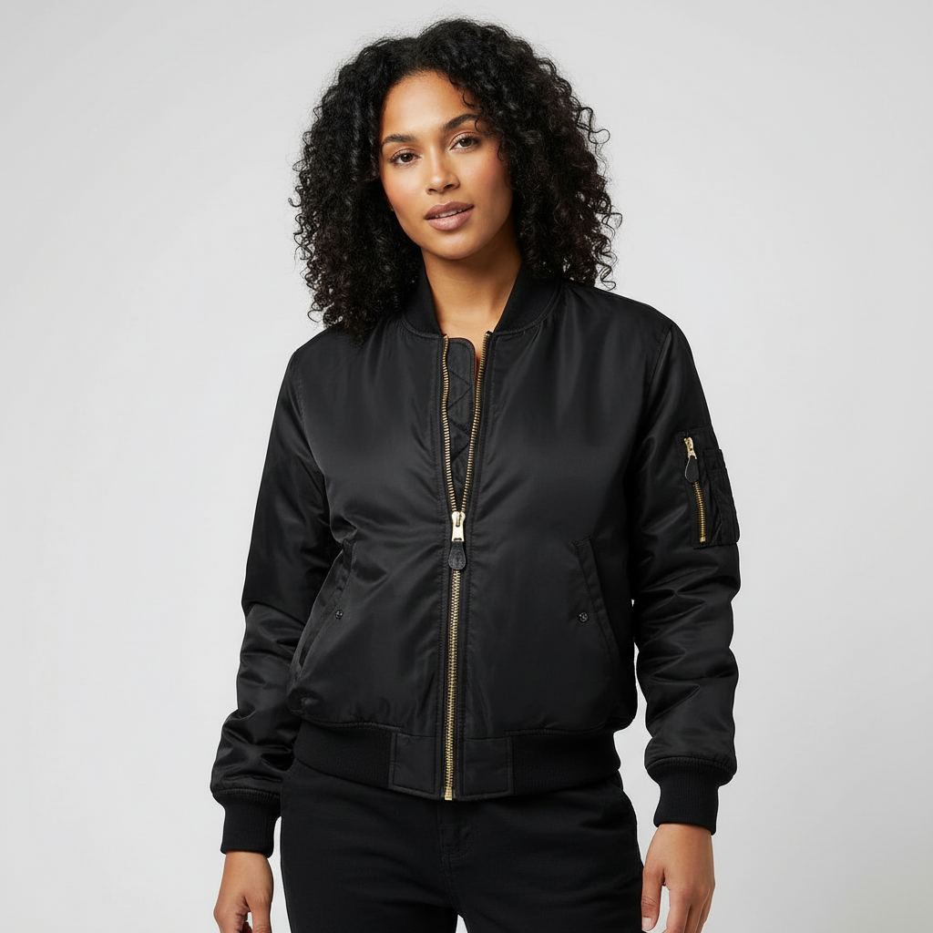 Dames Bomberjack – Utility Details – Klassiek Casual Ontwerp