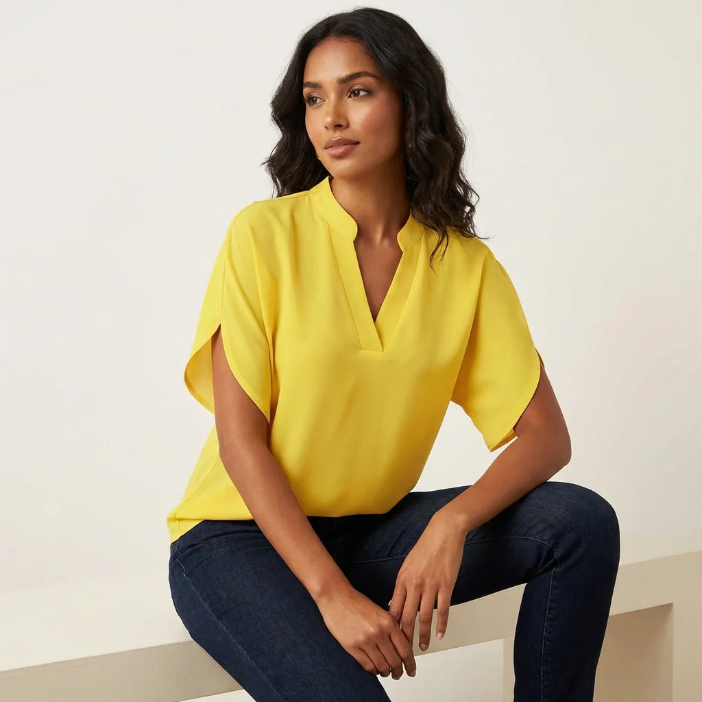 Dames Zomer Blouse – V-hals – Luchtig Casual Ontwerp