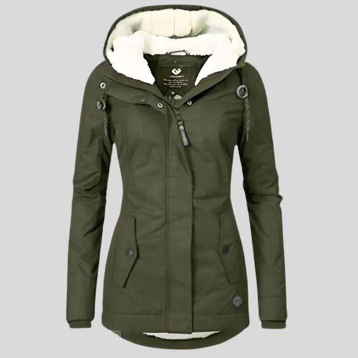 ELVIRA | Lange Winterjas met Capuchon – Warm & Waterafstotend