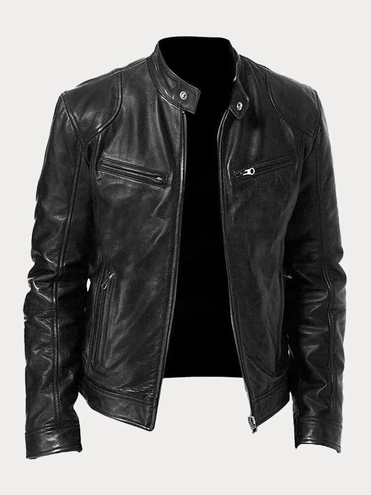 Jas Heren Leerlook – Zwart - beeld 10