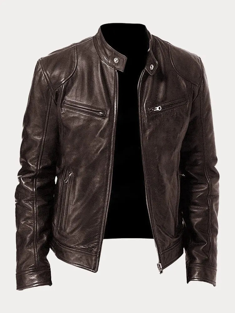 Jas Heren Leerlook – Bruin - beeld 3