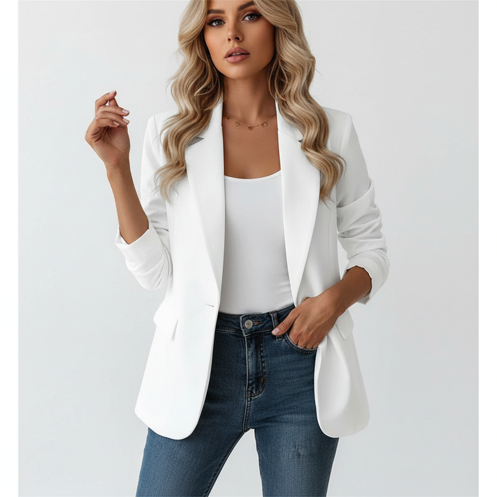 Dames Blazer – Getailleerde Pasvorm – Veelzijdig Zakelijk Casual Ontwerp