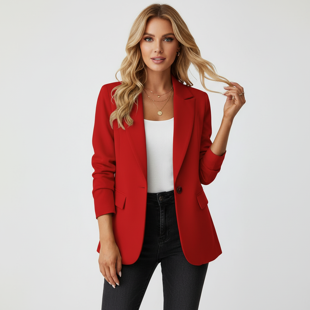 Dames Blazer – Getailleerde Pasvorm – Veelzijdig Zakelijk Casual Ontwerp