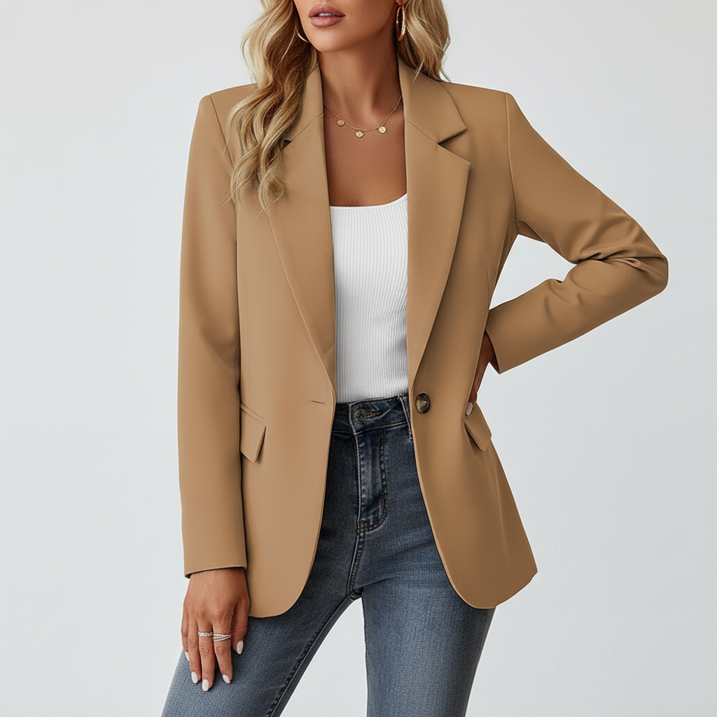 Dames Blazer – Getailleerde Pasvorm – Veelzijdig Zakelijk Casual Ontwerp