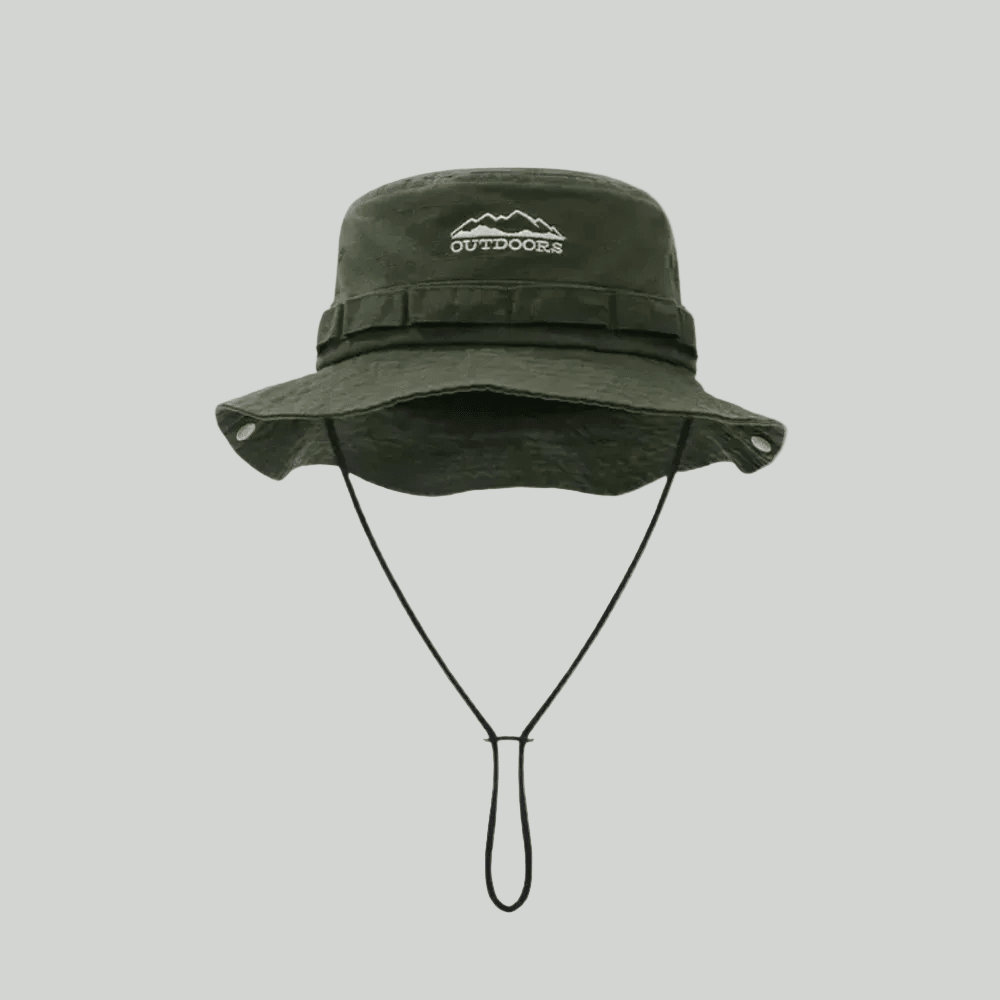 Ademende Katoenen Outdoor Hoed – Lichtgewicht Zonbescherming - De Mode OutletGREEN-NF12X96
