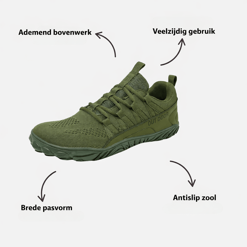 Barefoot Wandelschoenen met Brede Pasvorm – Ademend Ontwerp met Gripzool - De Mode OutletGREY-CS30D08