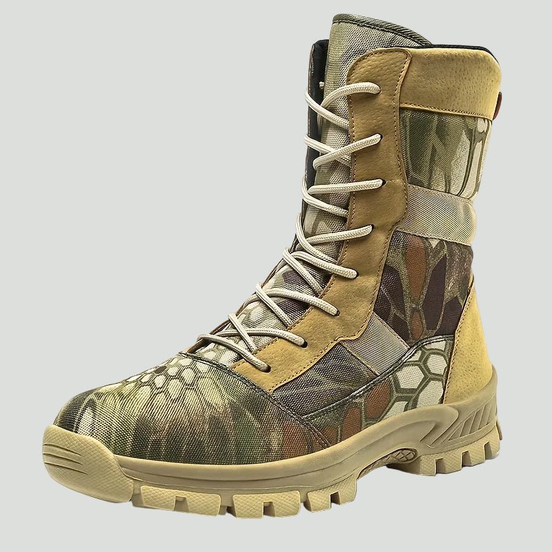 Camouflage Wandelschoenen voor Heren – Ademend High - Top Ontwerp met Vetersluiting - De Mode Outlet