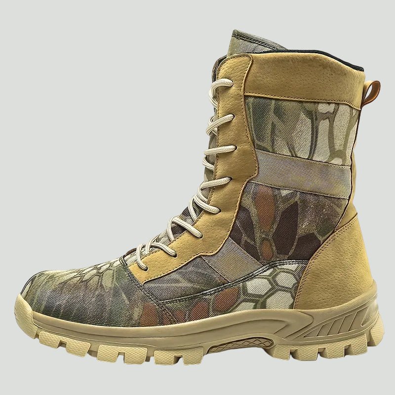Camouflage Wandelschoenen voor Heren – Ademend High - Top Ontwerp met Vetersluiting - De Mode Outlet