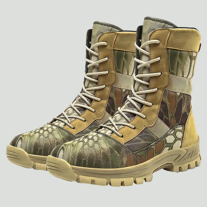 Camouflage Wandelschoenen voor Heren – Ademend High - Top Ontwerp met Vetersluiting - De Mode Outlet