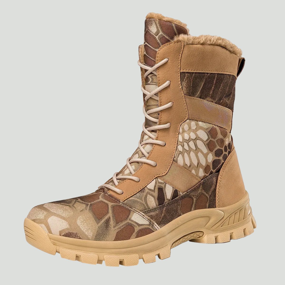 Camouflage Wandelschoenen voor Heren – Ademend High - Top Ontwerp met Vetersluiting - De Mode Outlet