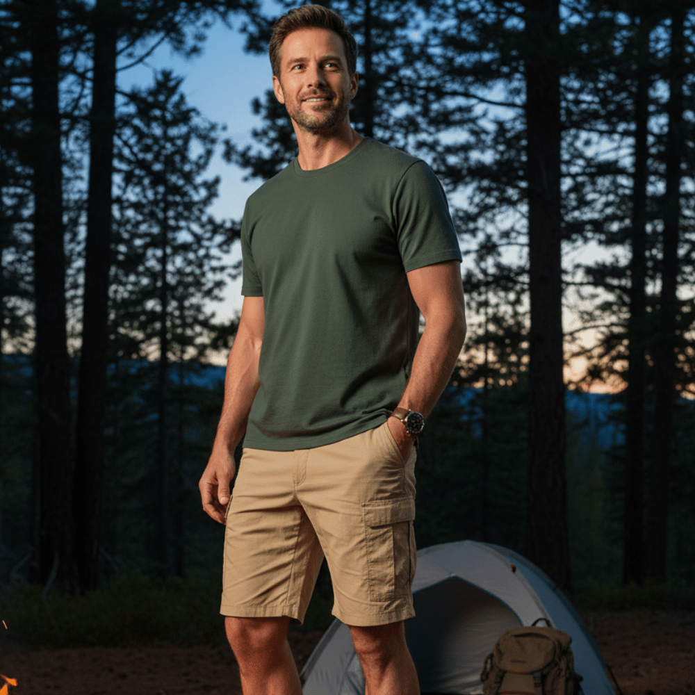 Cargo Shorts – Ademend Outdoor Short met Praktische Opbergruimte - De Mode OutletKHAKI-WP97V68