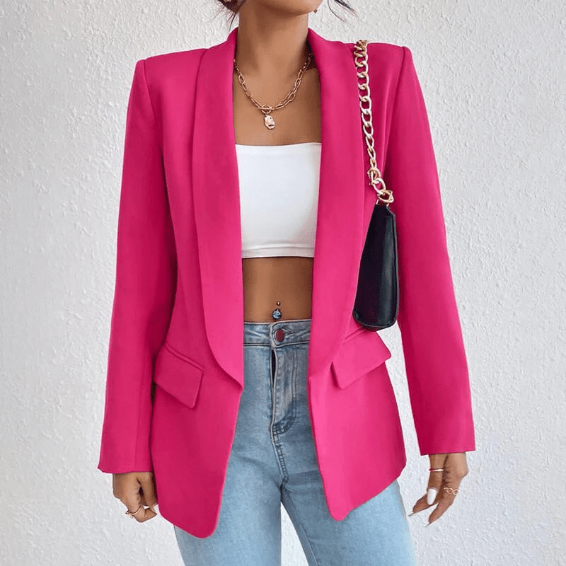 Dames Blazer met Lange Mouwen – Formeel en Stijlvol voor Werk en Gelegenheden - De Mode Outlet