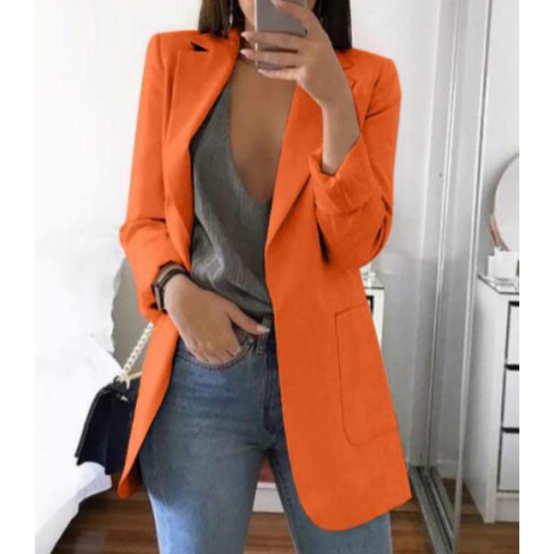 Dames Blazer met Lange Mouwen – Formeel en Stijlvol voor Werk en Gelegenheden - De Mode Outlet