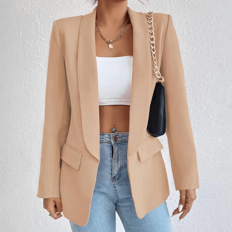 Dames Blazer met Lange Mouwen – Formeel en Stijlvol voor Werk en Gelegenheden - De Mode Outlet