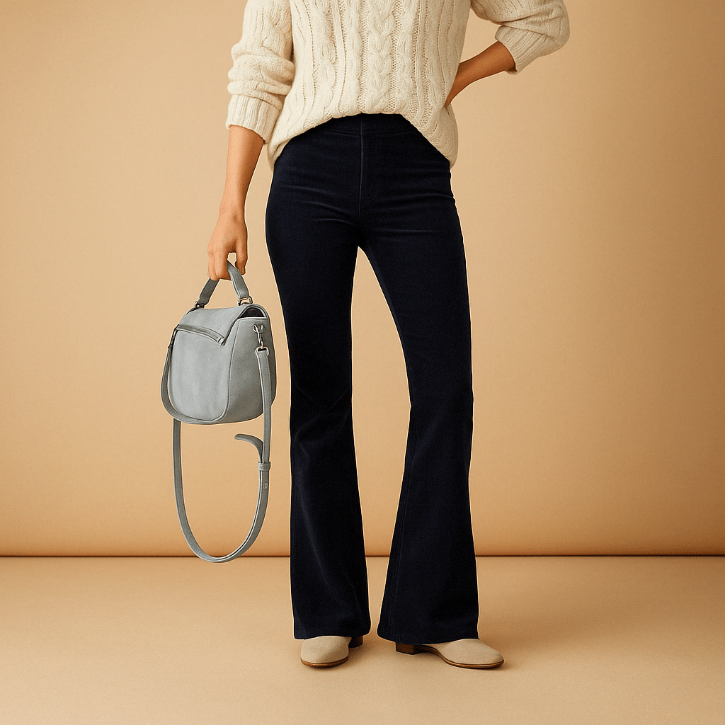 Dames Flared Corduroy Broek | Retro uitstraling met comfortabel draaggevoel - De Mode OutletDO108013