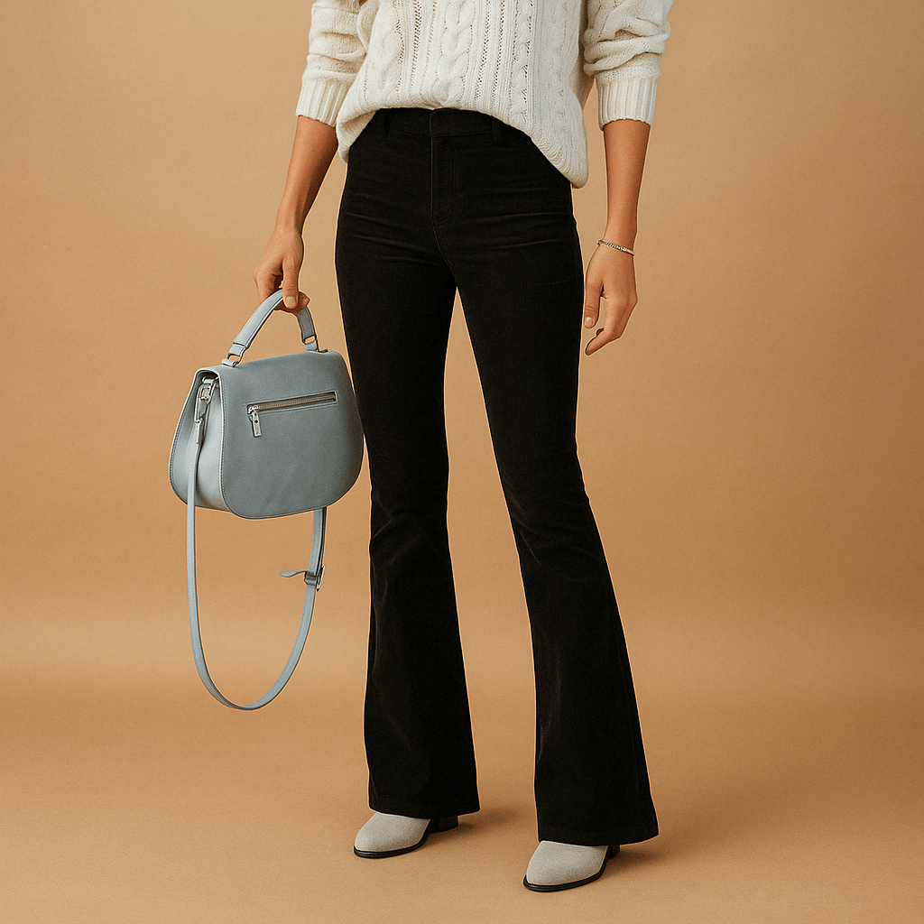 Dames Flared Corduroy Broek | Retro uitstraling met comfortabel draaggevoel - De Mode OutletDO108019