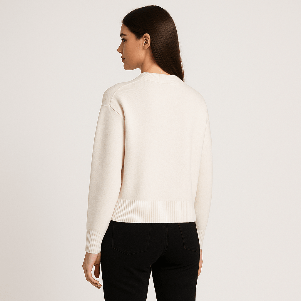 Dames Oversized Trui met Ronde Hals en Grafisch Detail - De Mode OutletDWOD9-SR001389