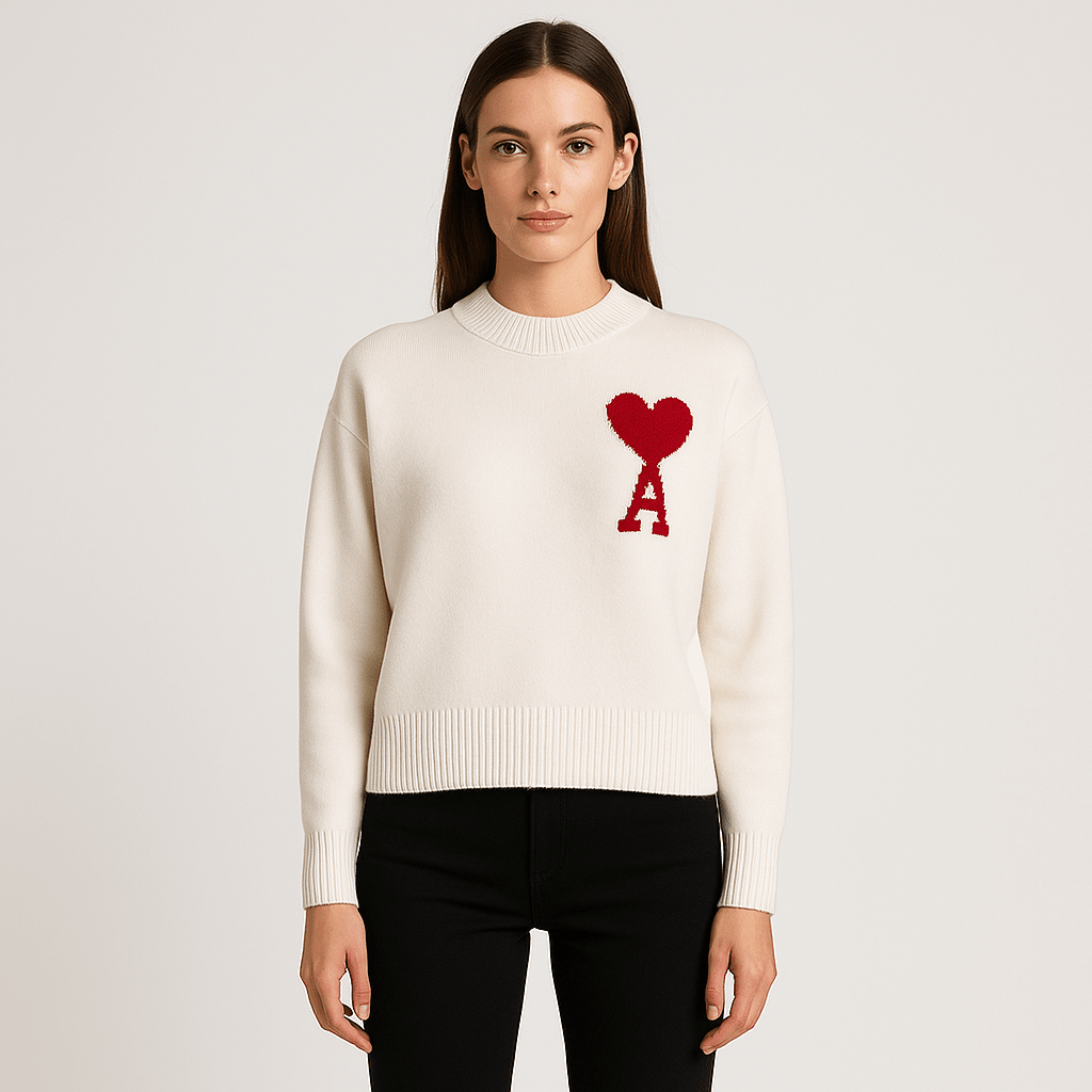 Dames Oversized Trui met Ronde Hals en Grafisch Detail - De Mode OutletDWOD9-SR001389