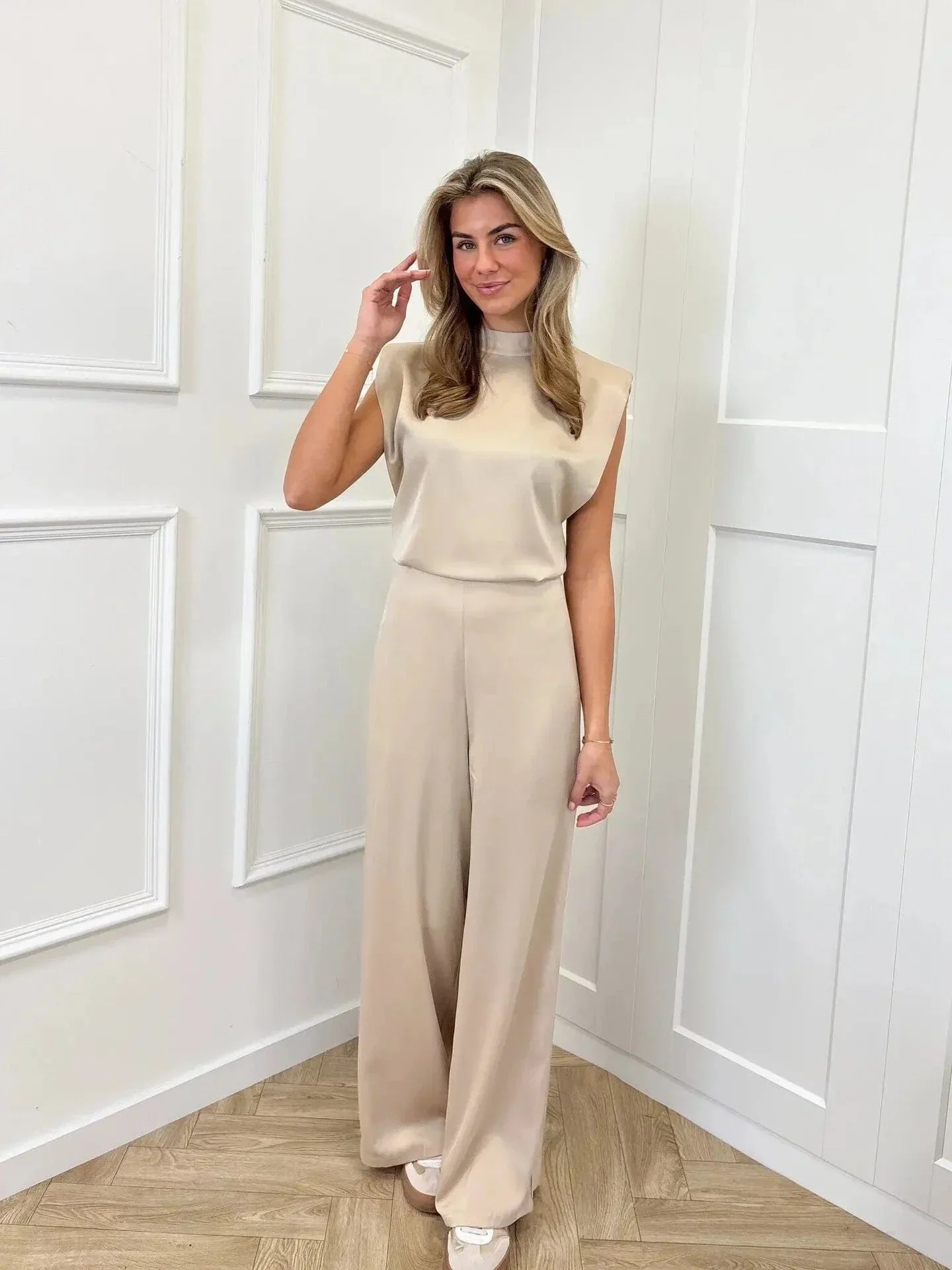 Dames Rugloze Jumpsuit met Wijde Pijpen – Elegante Zomerstijl - De Mode Outlet14:10Black;5:100014064