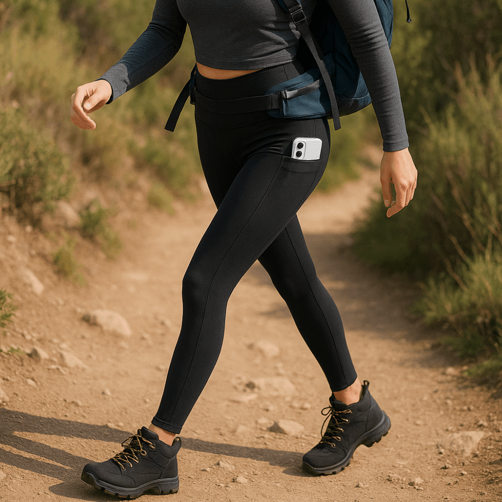 Dames Stretch Hiking Legging – Hoge Taille voor Outdoor Beweging - De Mode OutletKHAKI-CI07I97