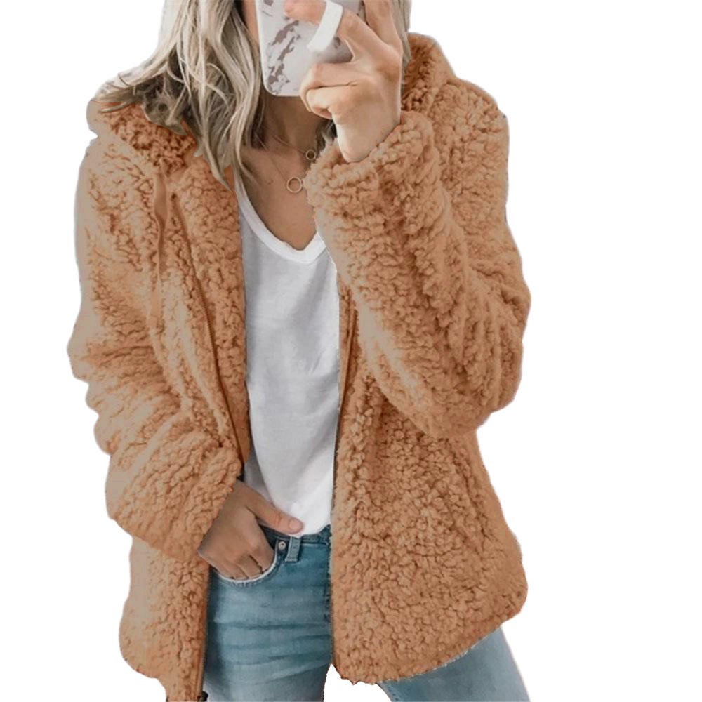 Dames Teddy Jack met Capuchon – Zacht, warm en casual stijlvol - De Mode Outlet7662968963158-Bruin/S
