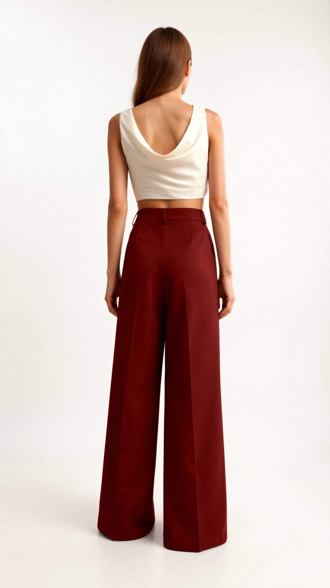 Dames wide - leg pantalon | Hoge taille met plooien en zijzakken - De Mode Outlet