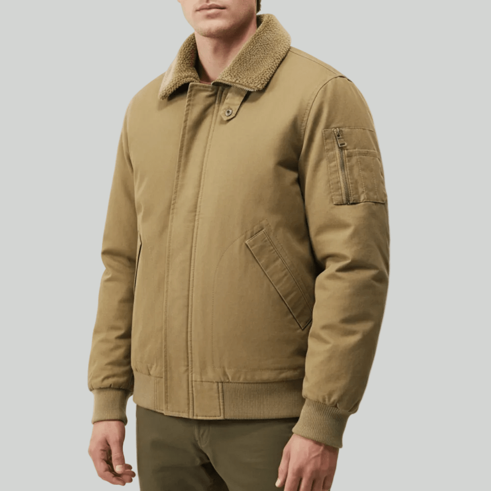 Duurzame Outdoor Jas voor Heren – Geïsoleerde Laag voor Koud Weer Gebruik - De Mode OutletOLIVE-ZW03J28