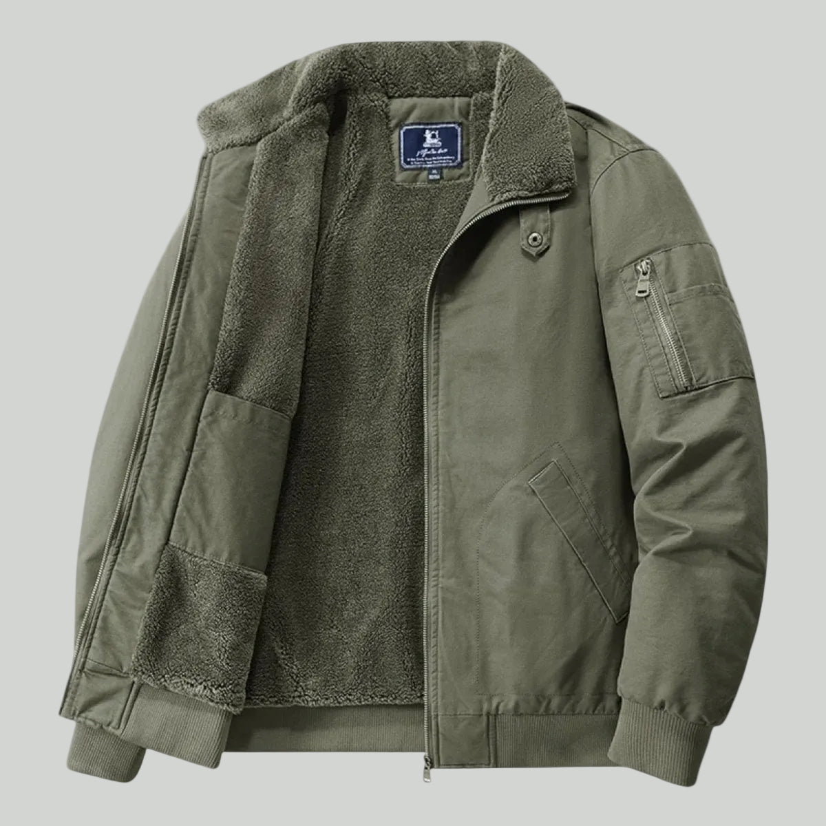 Duurzame Outdoor Jas voor Heren – Geïsoleerde Laag voor Koud Weer Gebruik - De Mode OutletOLIVE-ZW03J28