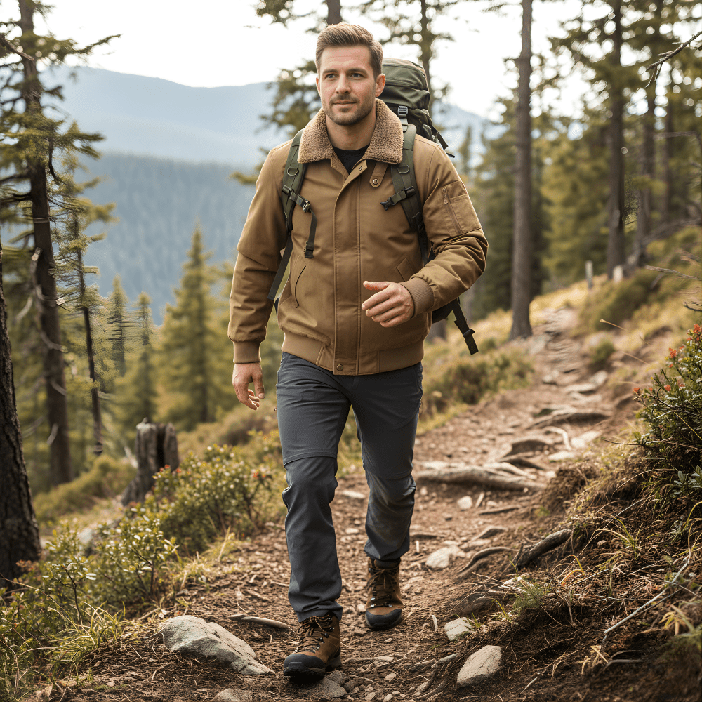 Duurzame Outdoor Jas voor Heren – Geïsoleerde Laag voor Koud Weer Gebruik - De Mode OutletBEIGE-DF13E20
