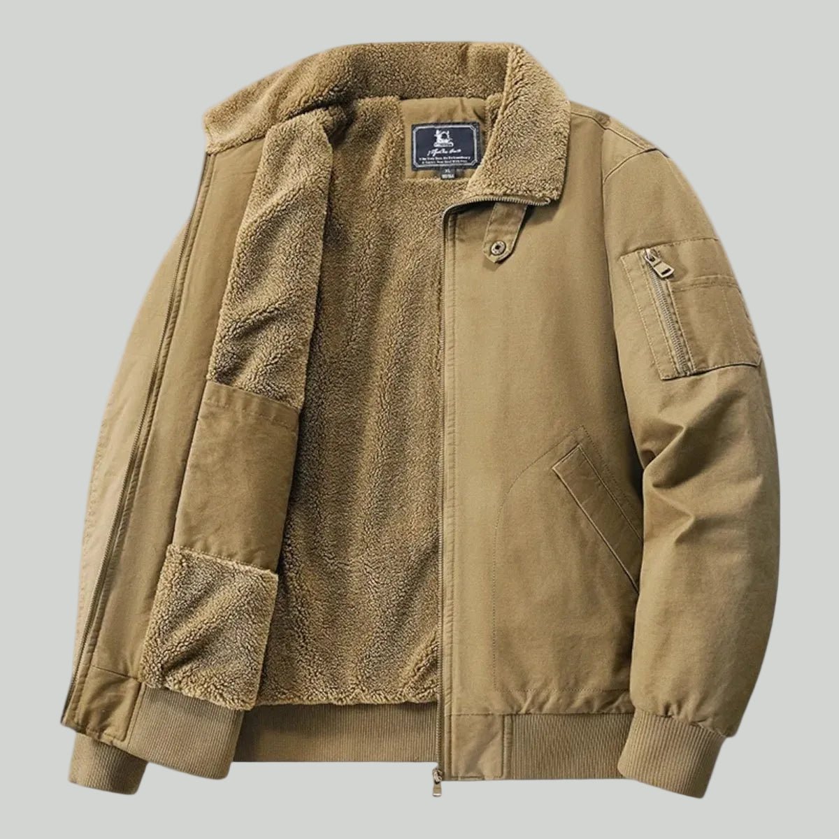 Duurzame Outdoor Jas voor Heren – Geïsoleerde Laag voor Koud Weer Gebruik - De Mode OutletBEIGE-DF13E20