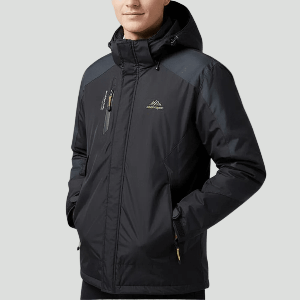 Geïsoleerde Regenjas – Waterafstotende Outdoor Laag voor Koele Omstandigheden - De Mode OutletBLACK-YM65K78