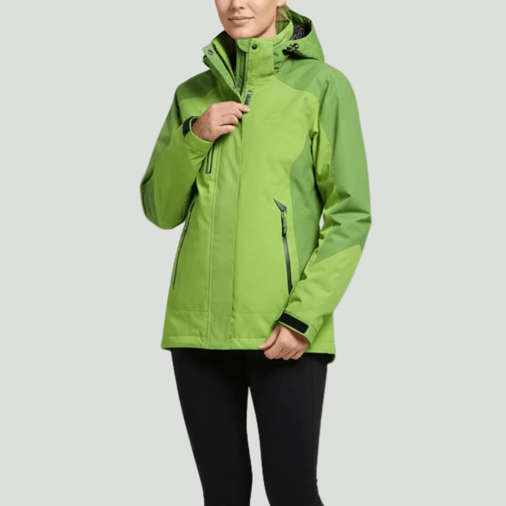 Geïsoleerde Regenjas – Waterafstotende Outdoor Laag voor Koele Omstandigheden - De Mode OutletGREEN-NT28P44