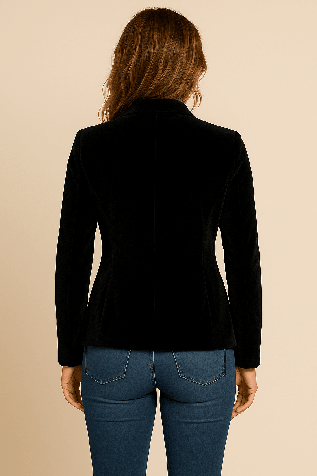 Getailleerde dames blazer | Stijlvol colbert met kraag en zakken - De Mode OutletASH-RB-BL-S-NHR