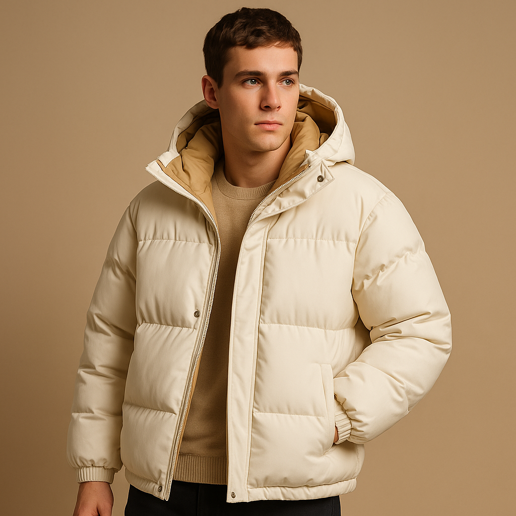 Pufferjas heren – Gewatteerde winterjas met capuchon