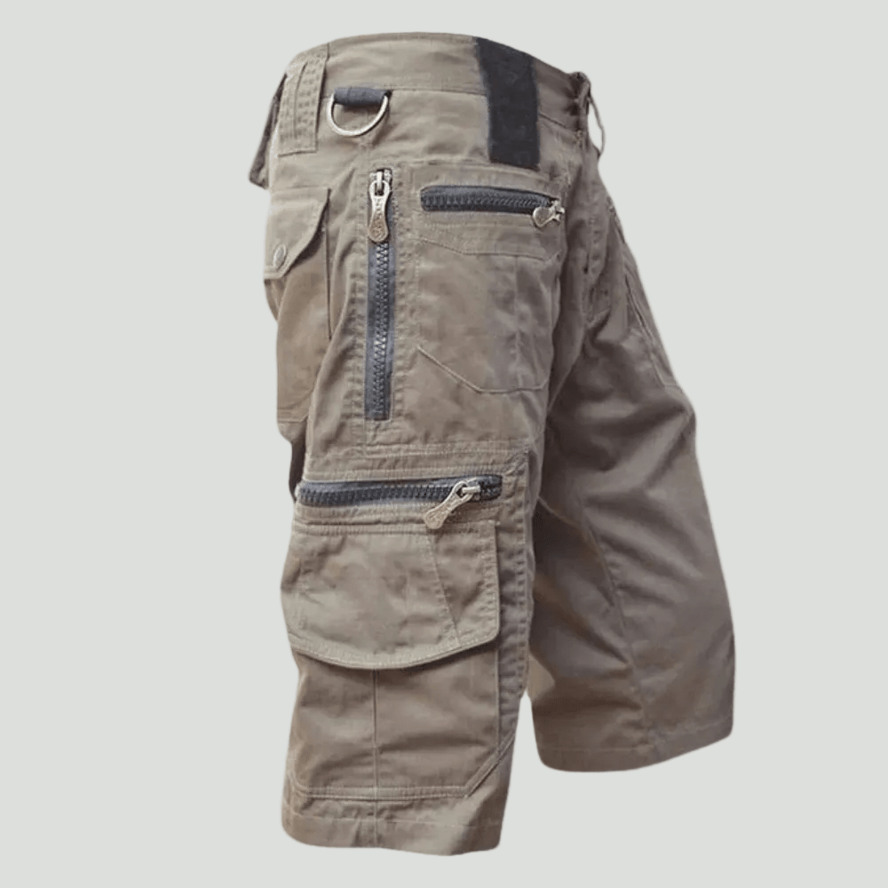 Heren Ademend Katoenen Cargo Shorts – Outdoor Short met Meerdere Zakken - De Mode OutletLIGHT BROWN-PE89Y98