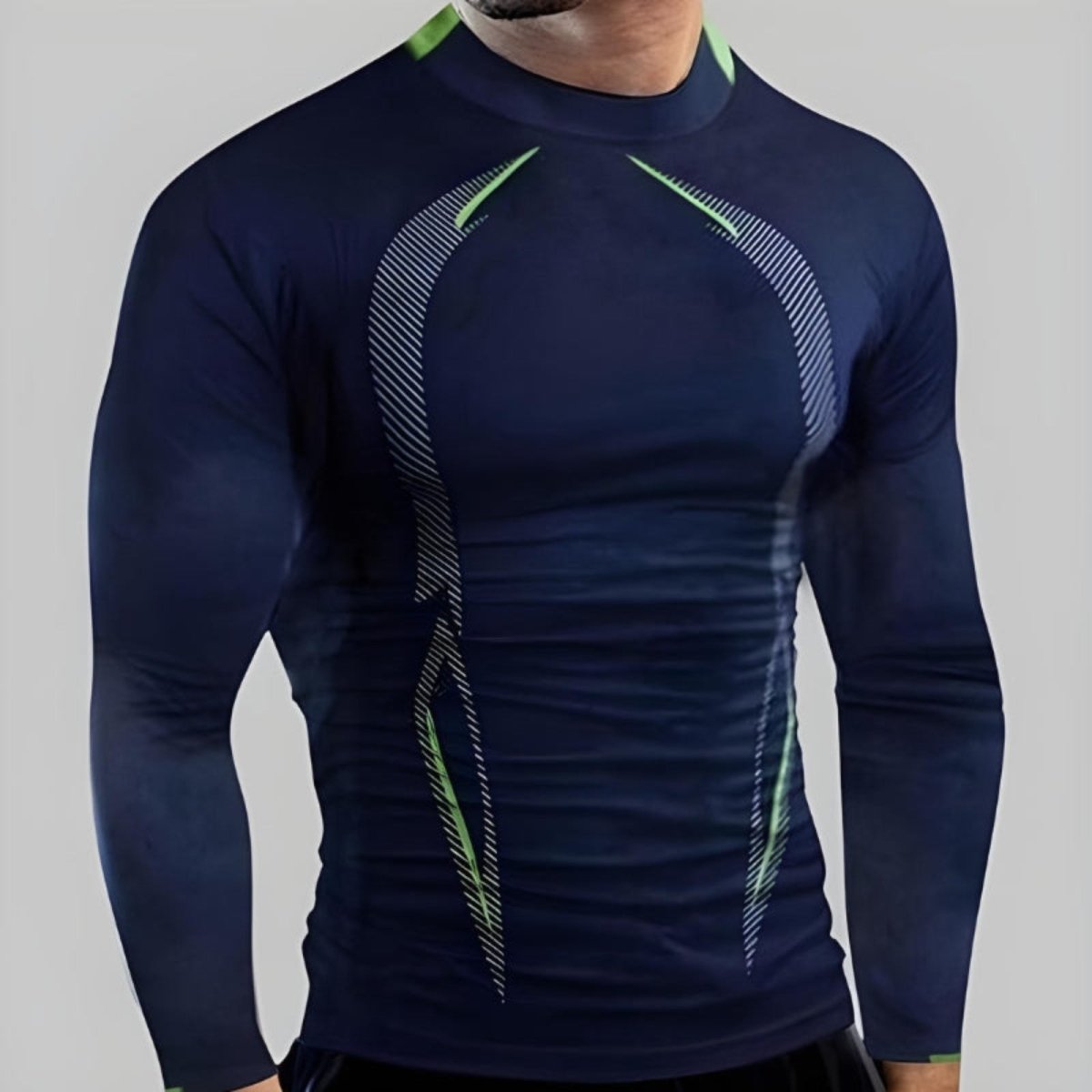 Heren Ademend Outdoor T-Shirt met Lange Mouwen – Lichtgewicht Trail Layer - De Mode OutletNAVY BLUE-YR44K36