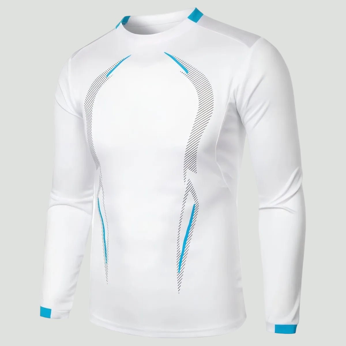 Heren Ademend Outdoor T-Shirt met Lange Mouwen – Lichtgewicht Trail Layer - De Mode OutletWHITE-OY75P60