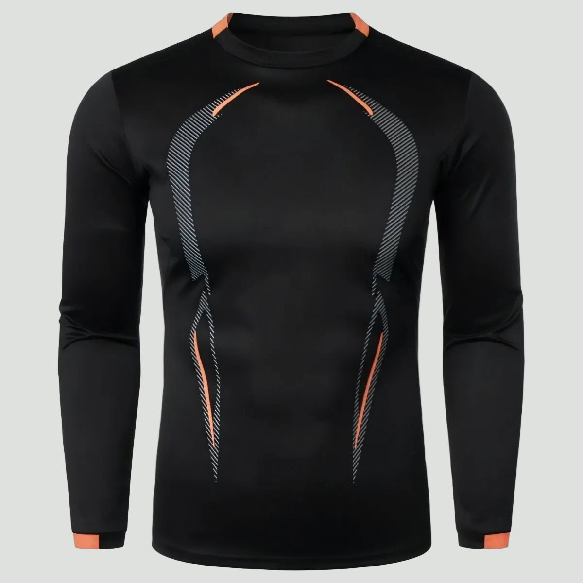 Heren Ademend Outdoor T-Shirt met Lange Mouwen – Lichtgewicht Trail Layer - De Mode OutletBLACK-OM70X64