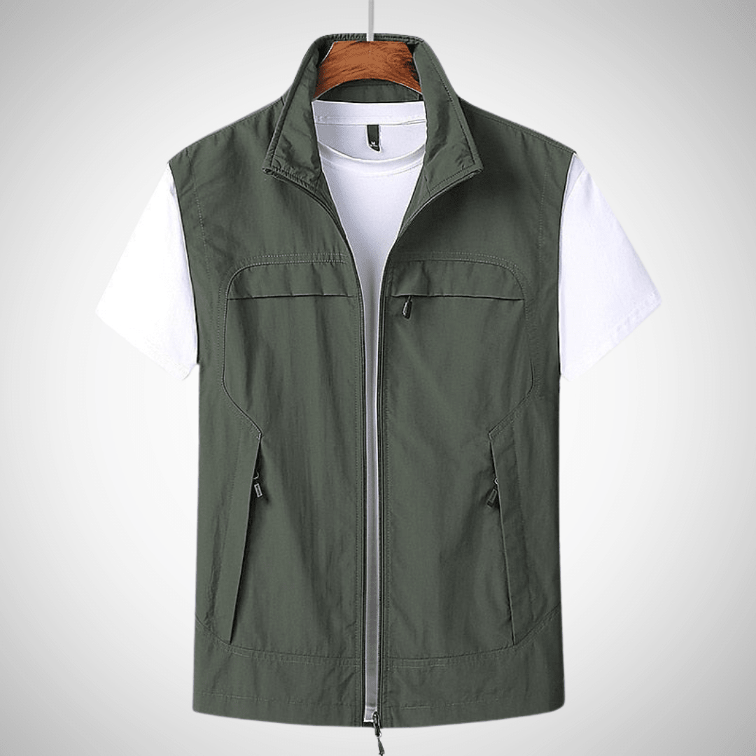 Heren Bodywarmer | Multifunctioneel Utility Vest met Praktische Zakken - De Mode OutletCE5996