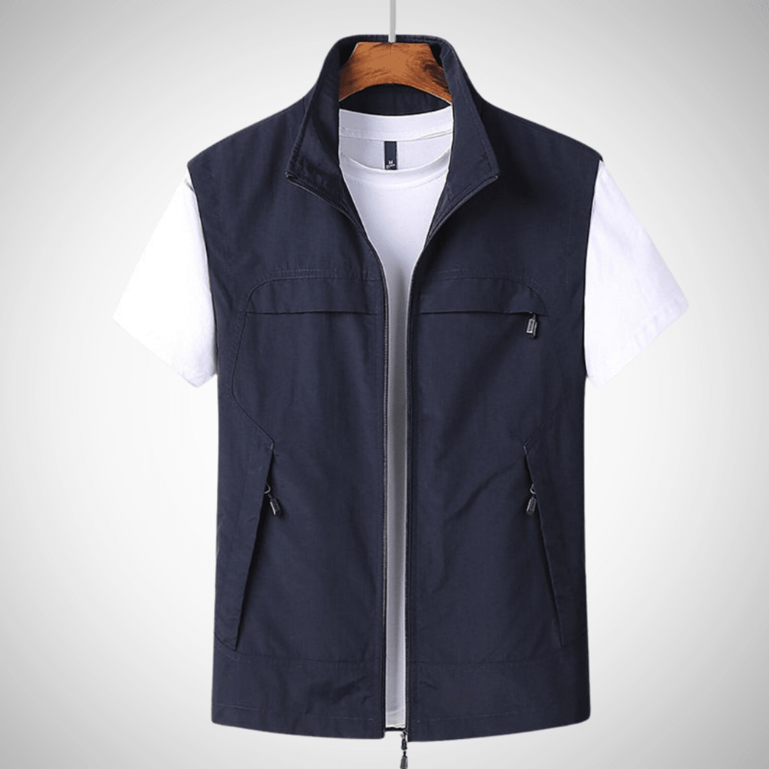 Heren Bodywarmer | Multifunctioneel Utility Vest met Praktische Zakken - De Mode OutletCE5996