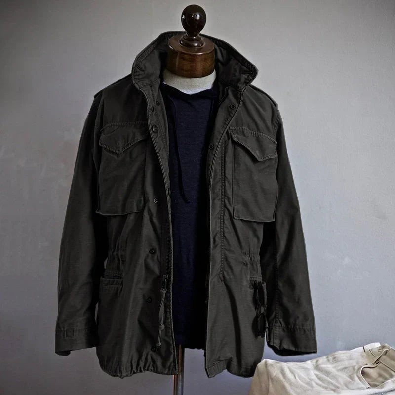 Heren Field Jas met Structuur – Klassieke Militaire Stijl - De Mode Outlet8239513616