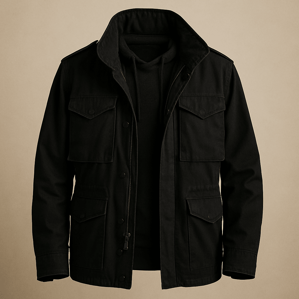 Heren Field Jas met Structuur – Klassieke Militaire Stijl - De Mode Outlet8239513616