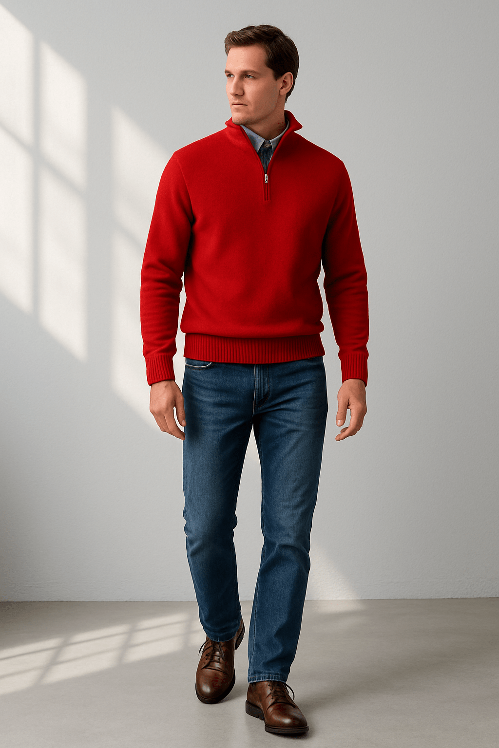 Heren Half - Zip Trui | Regular Fit met Moderne Uitstraling - De Mode OutletDMED2-QZ095001