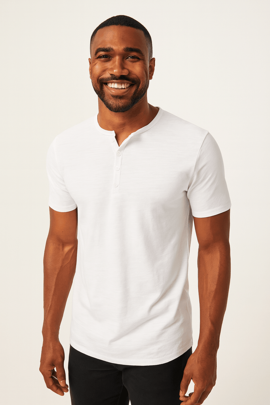 Heren Henley - shirt – Zacht met klassieke knoopsluiting - De Mode Outlet