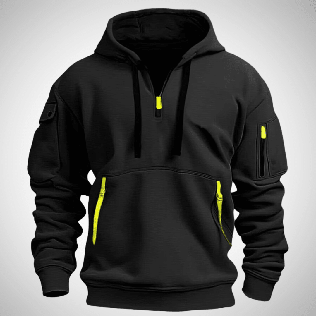 Heren Hoodie met Kwart Rits | Comfortabele en Stijlvolle Pullover - De Mode OutletDMED1-CL966057