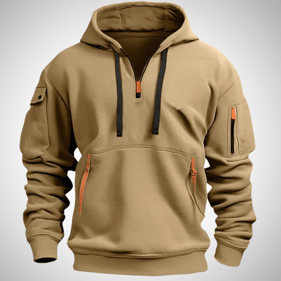 Heren Hoodie met Kwart Rits | Comfortabele en Stijlvolle Pullover - De Mode OutletDMED1-CL966001